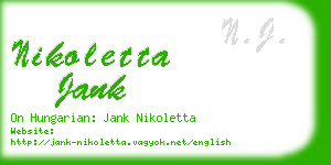 nikoletta jank business card